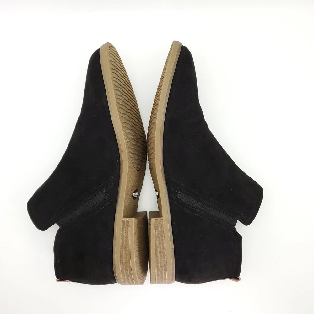 Dr. Scholls Astir SIZE 11 Women's Suede Side Zip Ankle Boots Booties Black